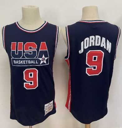 1992 Olympics Team USA #9 Michael Jordan Navy Blue Swingman Jersey->nba shorts->NBA Jersey